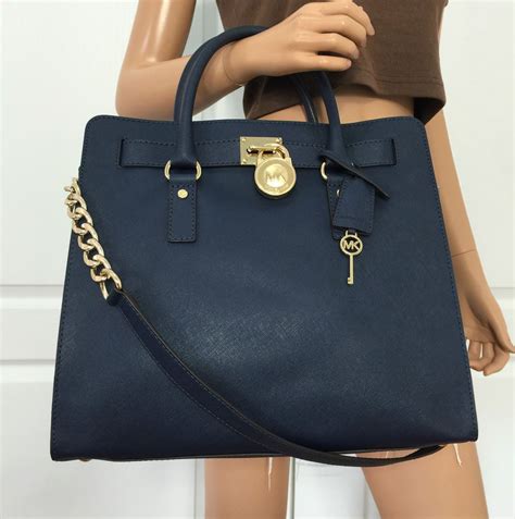 mk navy blue purse|michael kors blue leather purse.